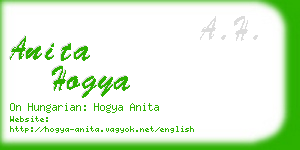 anita hogya business card